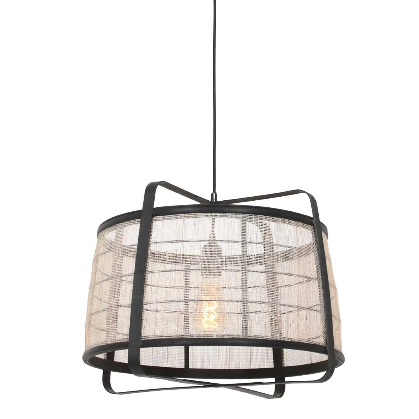 Anne Light & Home Hanglamp Capos Jute Naturel/Zwart