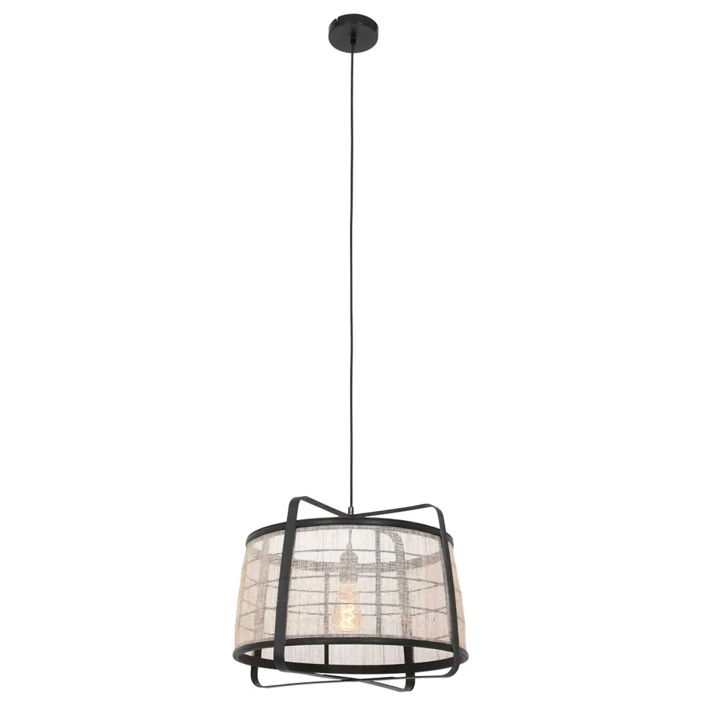 Anne Light & Home Hanglamp Capos Jute Naturel/Zwart