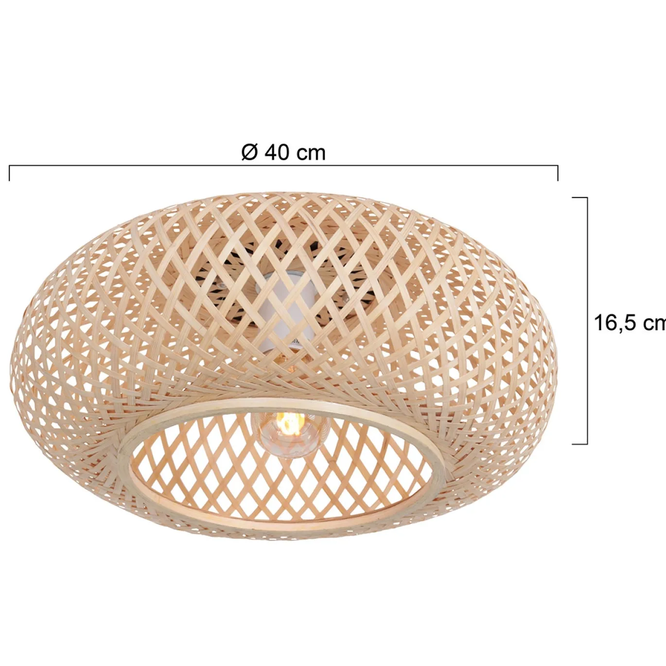 Anne Light & Home Plafondlamp Maze Bamboe Naturel Ø40cm