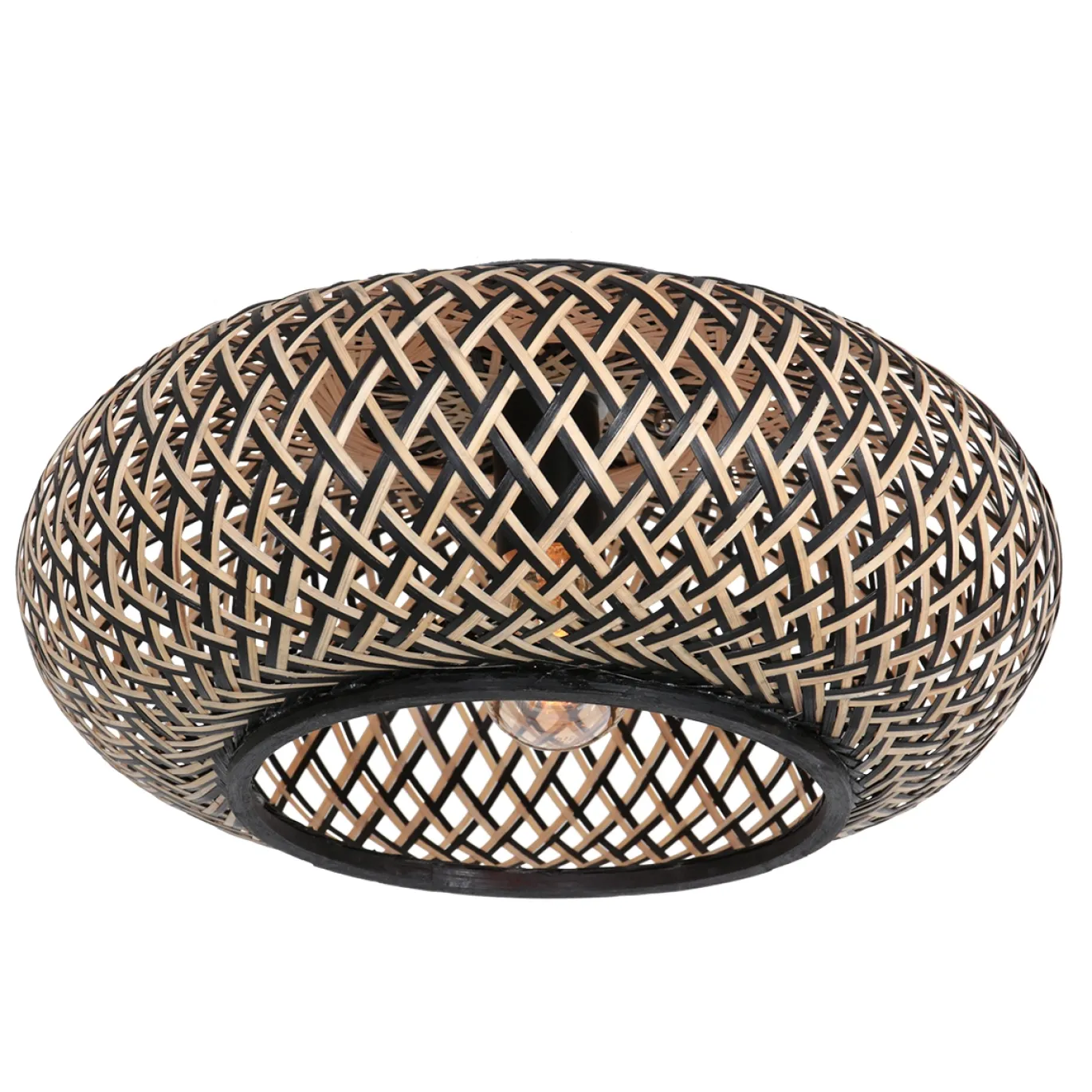 Anne Light & Home Plafondlamp Maze Bamboe Zwart/Naturel Ø40cm