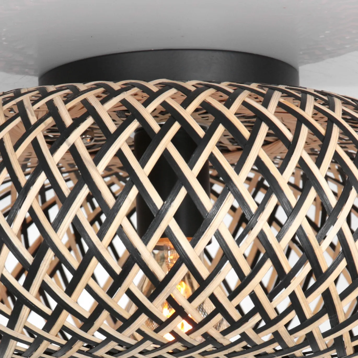 Anne Light & Home Plafondlamp Maze Bamboe Zwart/Naturel Ø40cm