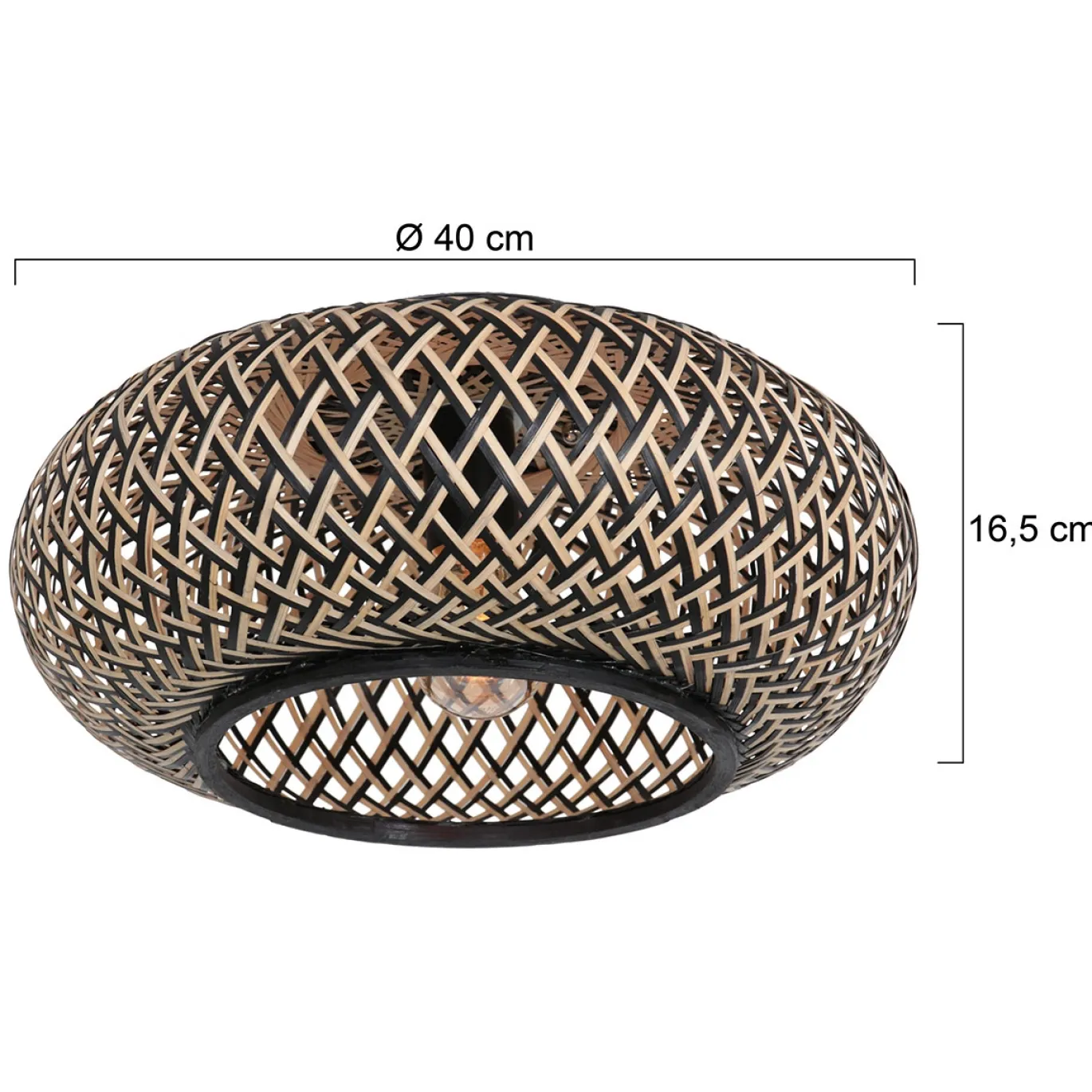 Anne Light & Home Plafondlamp Maze Bamboe Zwart/Naturel Ø40cm
