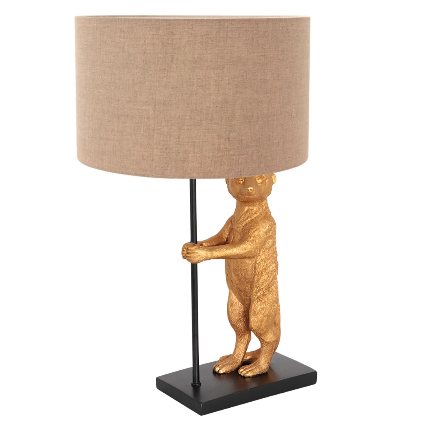Anne Light & Home Tafellamp Animaux Stokstaartje Grof Linnen Grijs