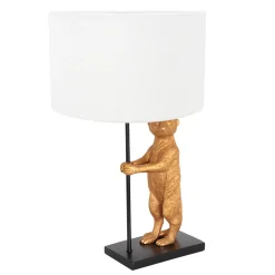 Anne Light & Home Tafellamp Animaux Stokstaartje Grof Linnen Wit