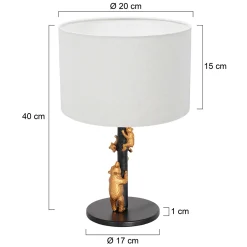 Anne Light & Home Tafellamp Animaux Beren Grof Linnen Wit