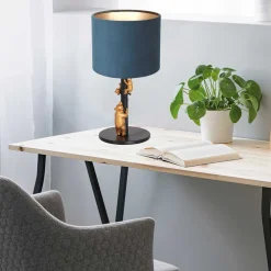 Anne Light & Home Tafellamp Animaux Beren Velours Blauw