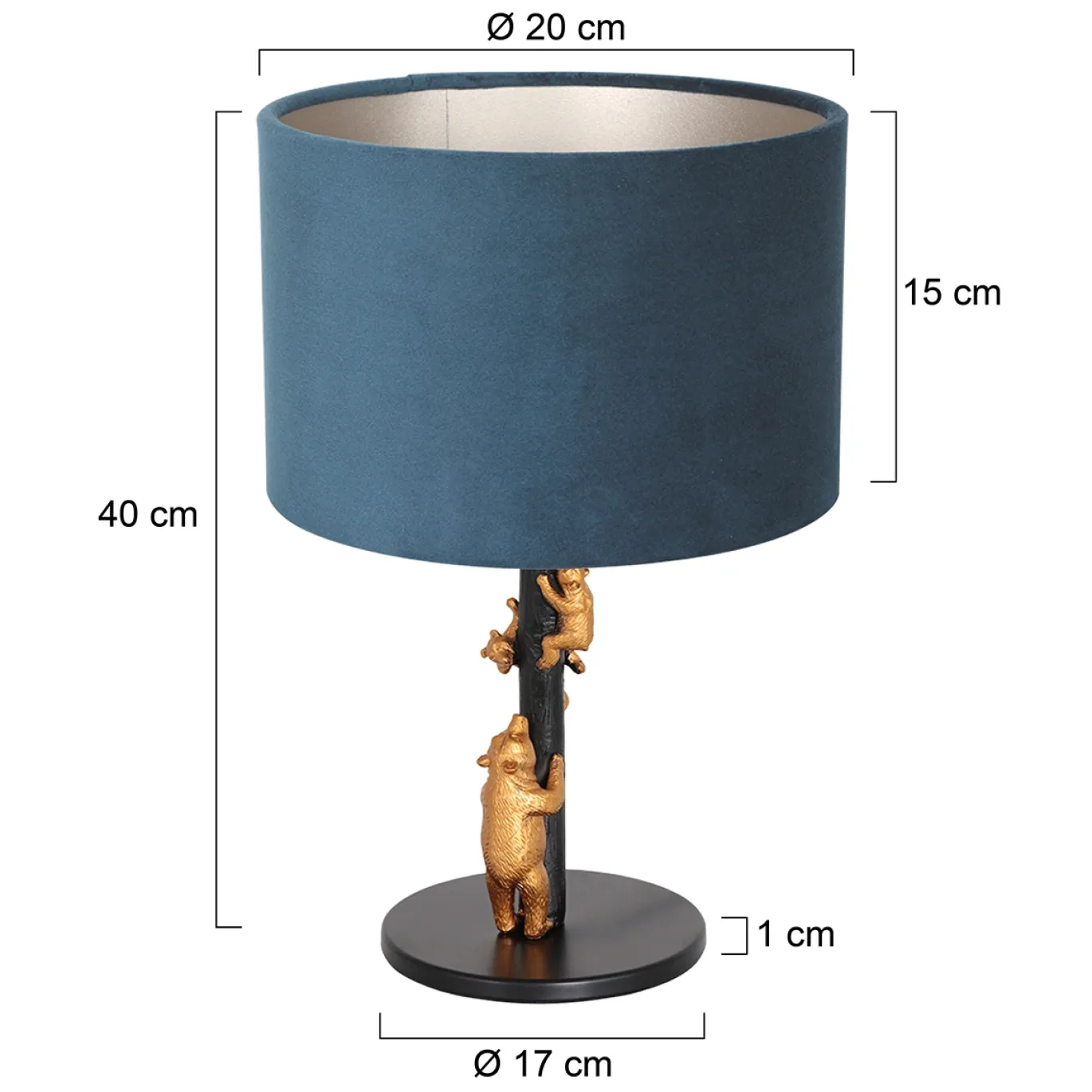 Anne Light & Home Tafellamp Animaux Beren Velours Blauw
