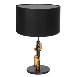 Anne Light & Home Tafellamp Animaux Beren Linnen Zwart/Goud