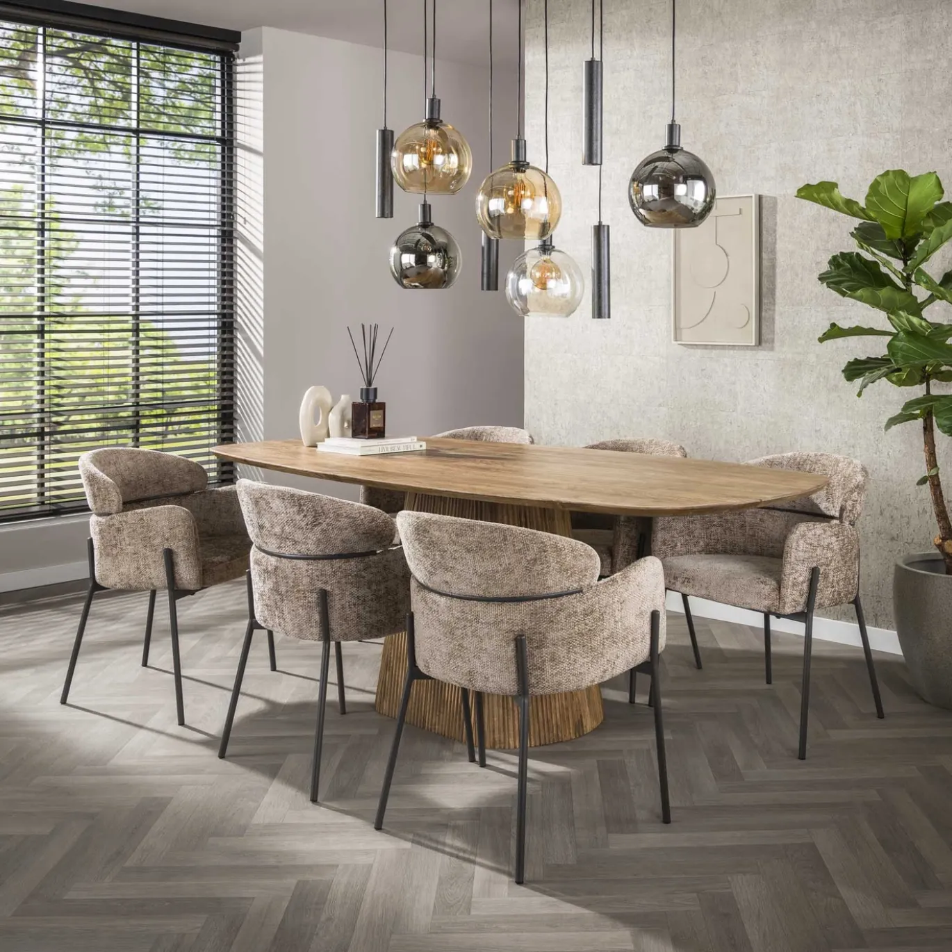 Armstoel Curva Hoven Champagne - Giga Meubel