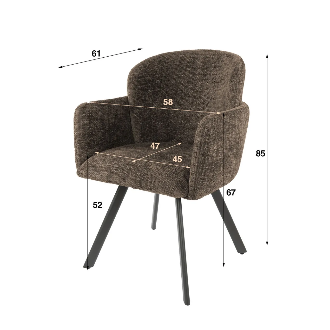 Armstoel Embrace Draaibaar Hoven Taupe - Giga Meubel