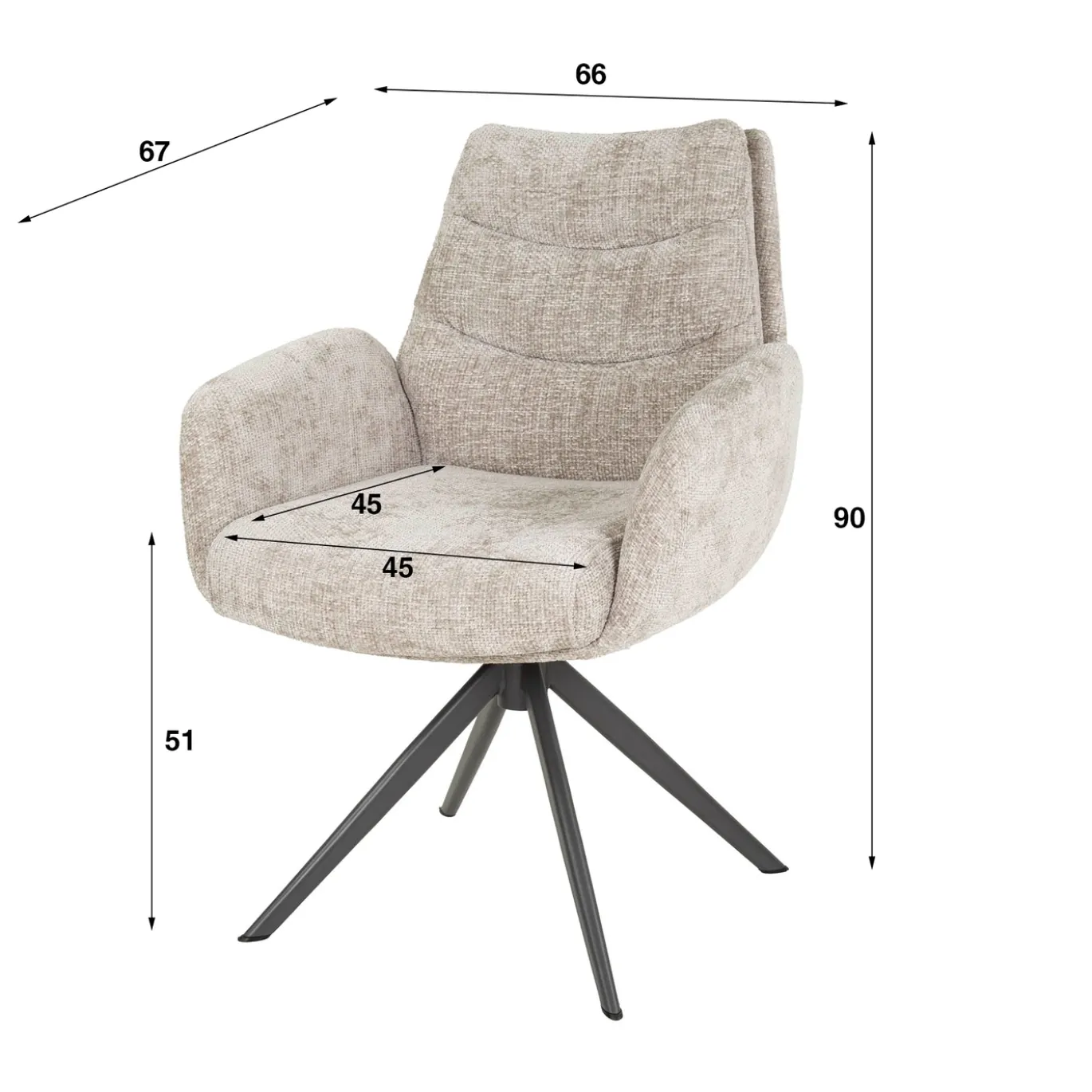 Armstoel Lounge Rich Zand - Giga Meubel