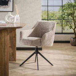 Armstoel Pull Draaibaar Rich Zand - Giga Meubel