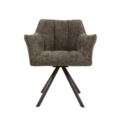 Armstoel Raster Draaibaar Hoven Taupe/Bruin - Giga Meubel