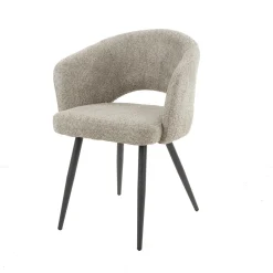 Armstoel Salon Bouclé Zand - Giga Meubel