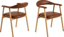 Armstoel Tesido PU-Leer Bruin - Giga Living