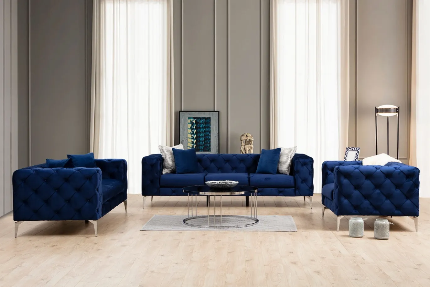 Bank Como 2-Zits Blauw