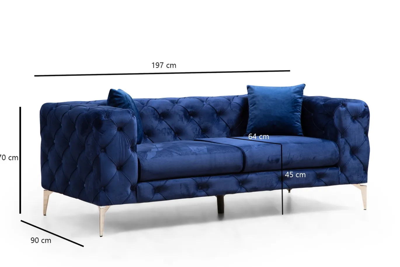 Bank Como 2-Zits Blauw