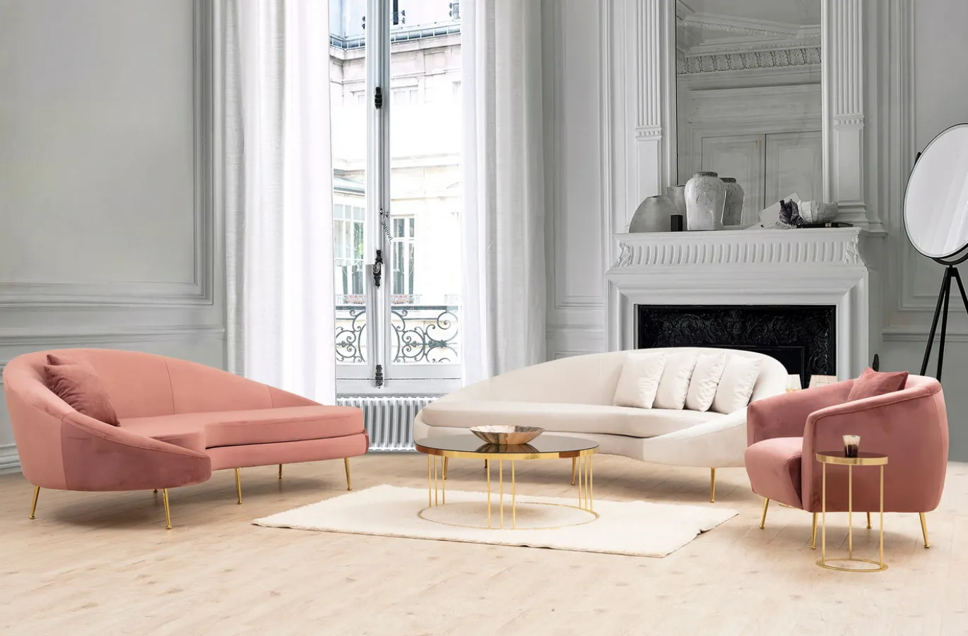 Bank Eses 3-Zits Beige Rechts