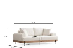 Bank Eti Oak 3-Zits Wit