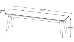 Bankje Barrali Naturel Eiken 150cm - Giga Living