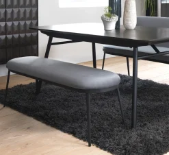 Bankje Gain 140 cm Steel Grijs Velvet - Giga Living