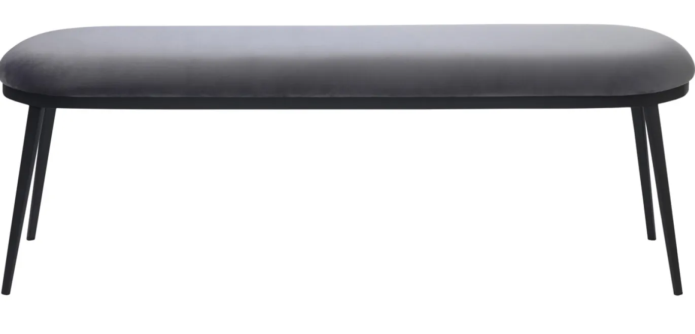 Bankje Gain 140 cm Steel Grijs Velvet - Giga Living