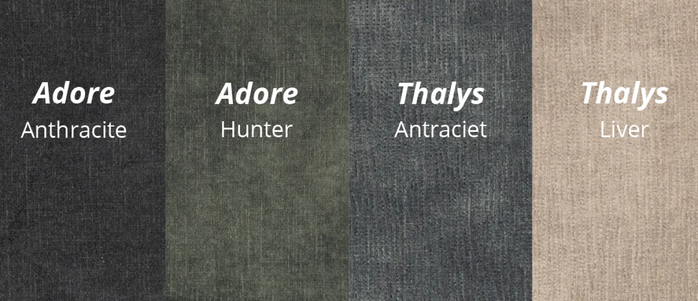 Bank Michelle 3-zits Zithoek + Ottomane Rechts Thalys Antraciet