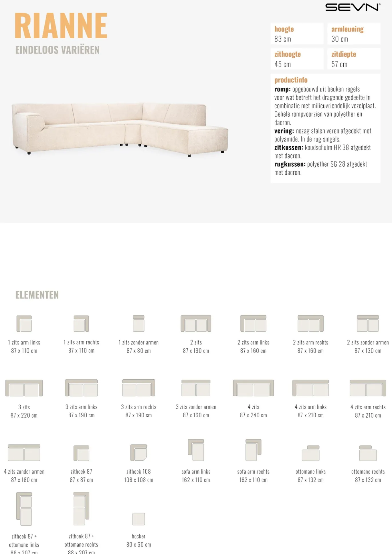 Bank Rianne Anthology Beige