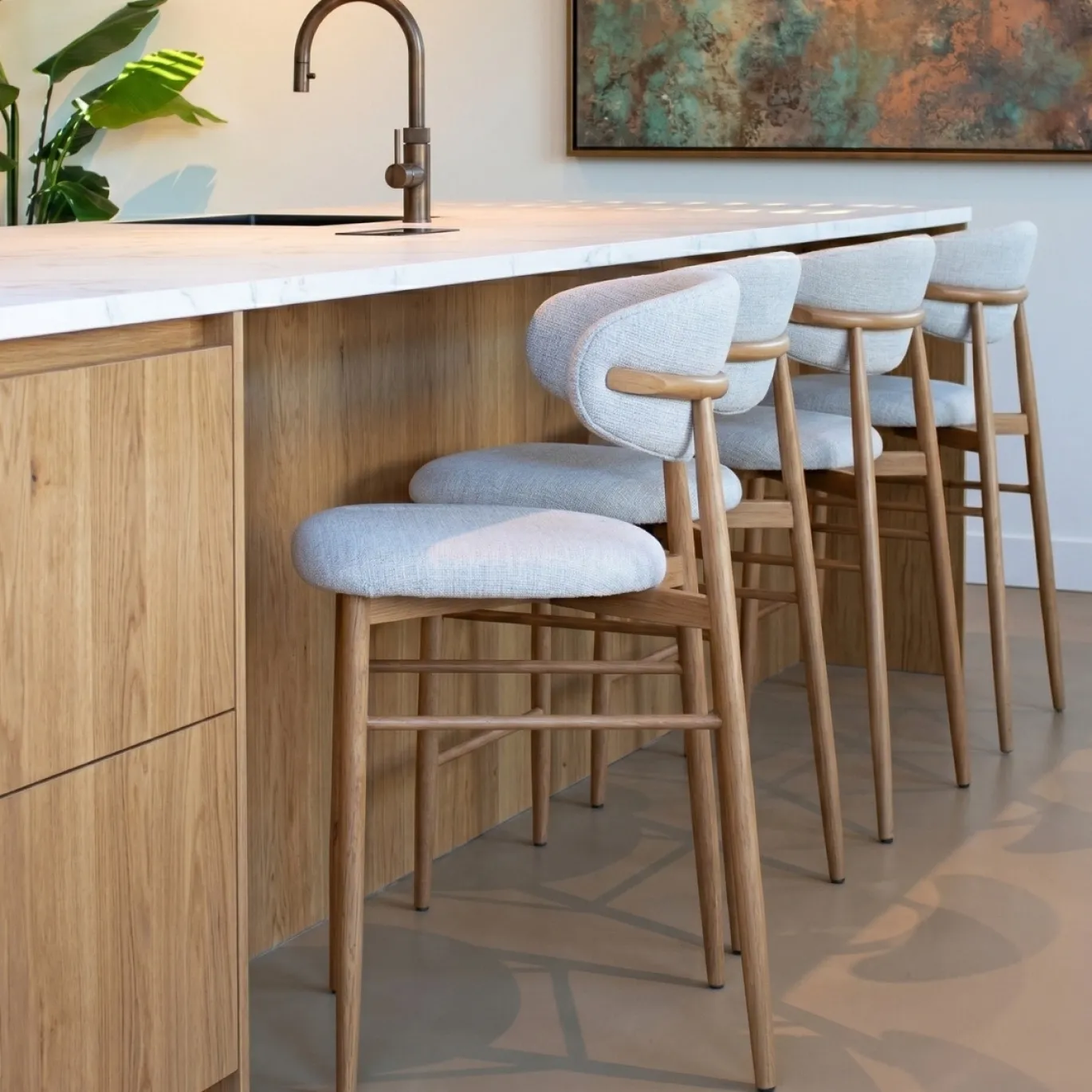Barkruk Alexia Beige/Naturel - Giga Meubel