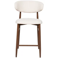 Barkruk Alexia Beige/Walnoot - Giga Meubel