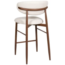 Barkruk Alexia Beige/Walnoot - Giga Meubel