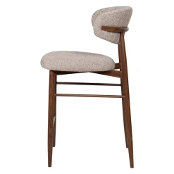 Barkruk Alexia Taupe/Walnoot - Giga Meubel