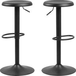 Barkruk Ammonite PU-Leer Zwart Verstelbaar - Giga Living