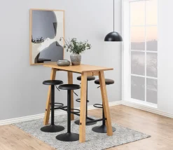 Barkruk Ammonite PU-Leer Zwart Verstelbaar - Giga Living