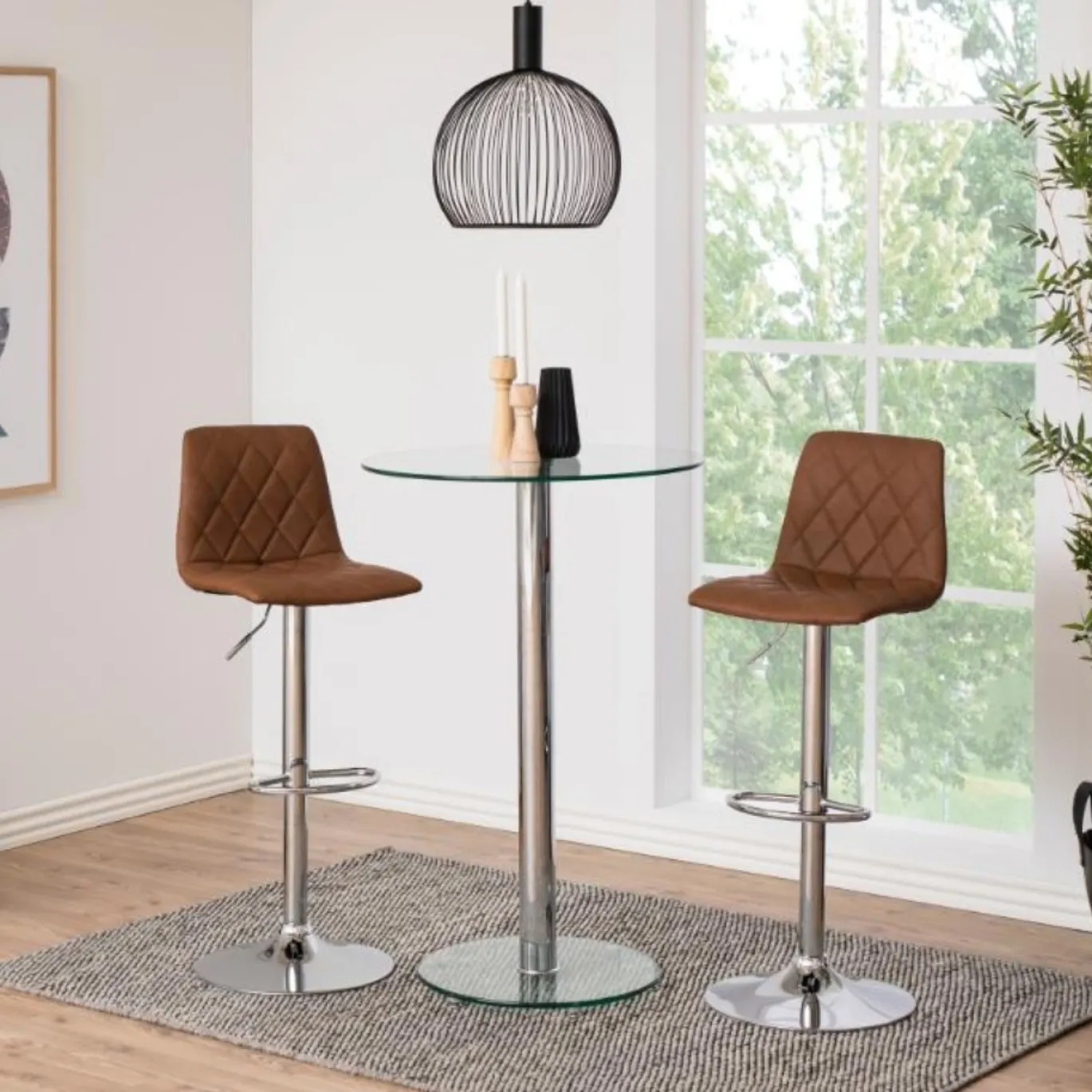 Barkruk Framsta Bruin Pu Dove - Giga Living