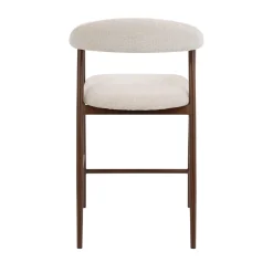 Barkruk Mila Beige/Walnoot 75cm - Giga Meubel