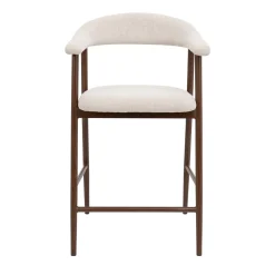 Barkruk Mila Beige/Walnoot 75cm - Giga Meubel