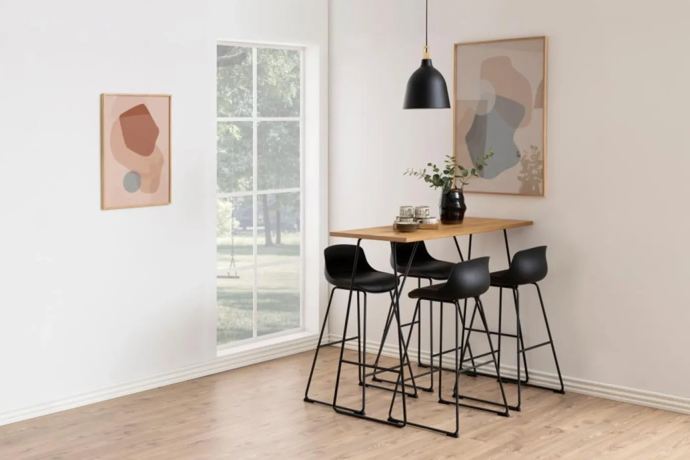 Barkruk Sithney PU Zwart - Giga Living