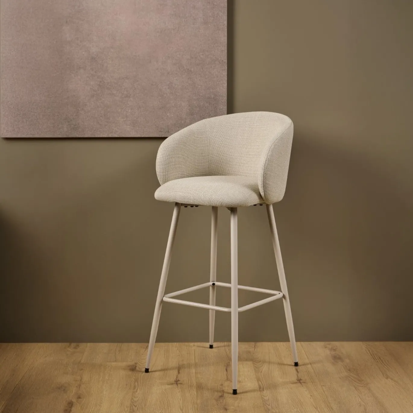 Barkruk Skive Beige Basel - Giga Living
