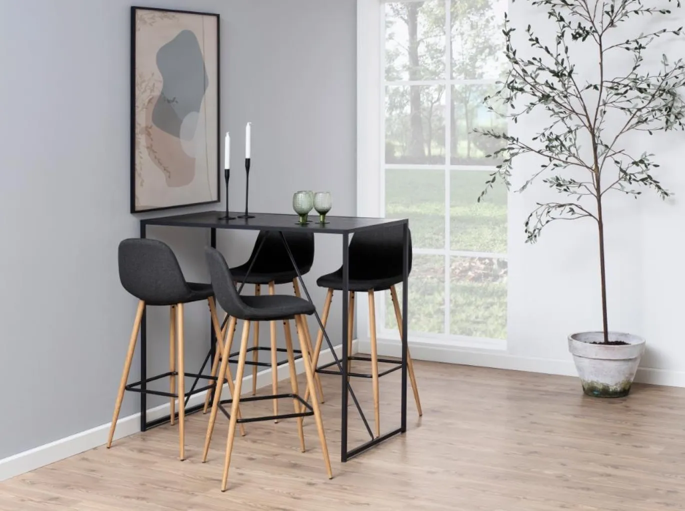 Barkruk Willy Grijs/Naturel Sawana - Giga Living