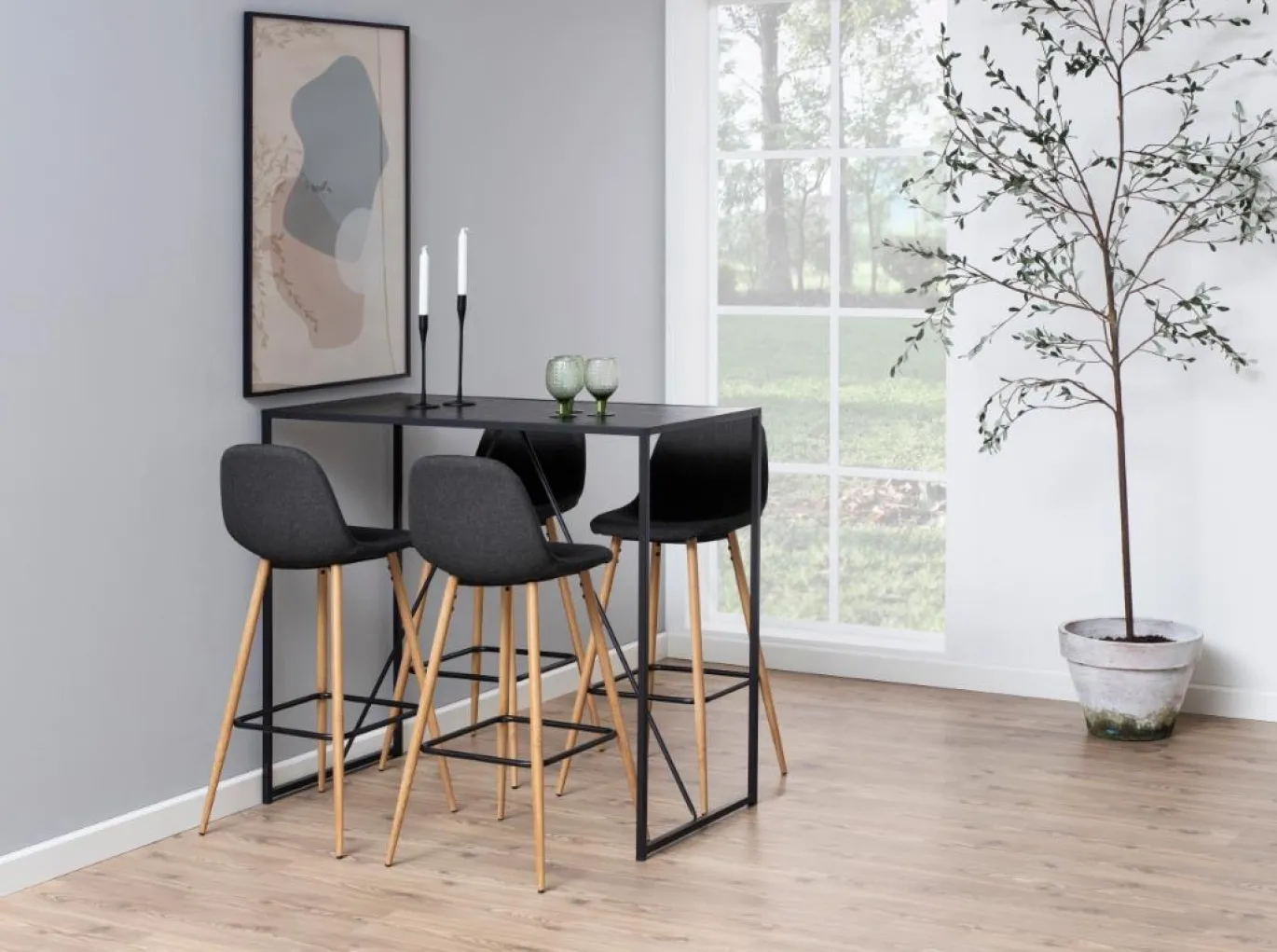 Barkruk Willy Grijs/Naturel Sawana - Giga Living