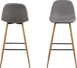 Barkruk Willy Lichtgrijs/naturel Sawana - Giga Living