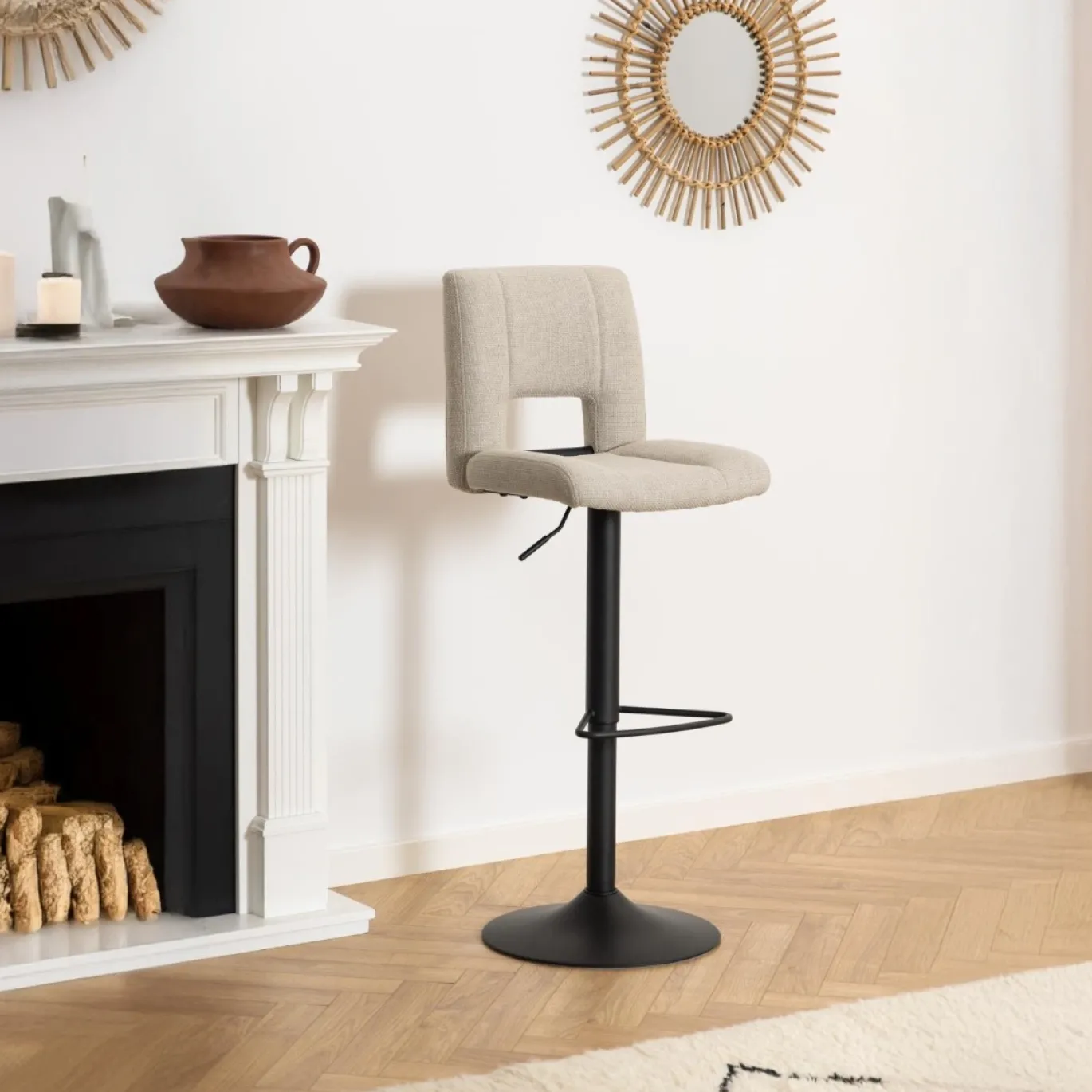 Barkruk Wistad Beige Basel - Giga Living