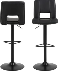 Barkruk Wistad Zwart Pu - Giga Living