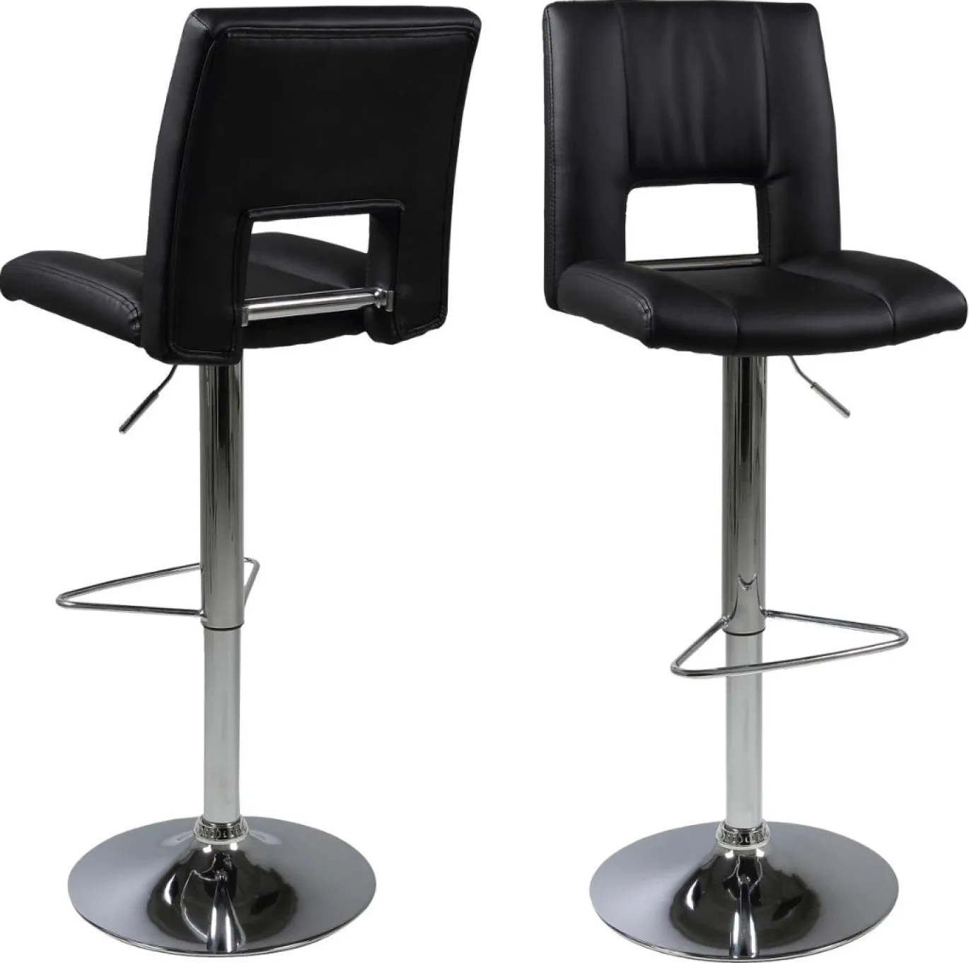 Barkruk Wistad Zwart/Zilver Pu - Giga Living
