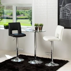 Barkruk Wistad Zwart/Zilver Pu - Giga Living