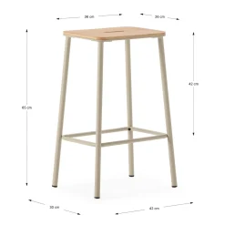 Barstoel Abba Eiken/beige - Giga Meubel