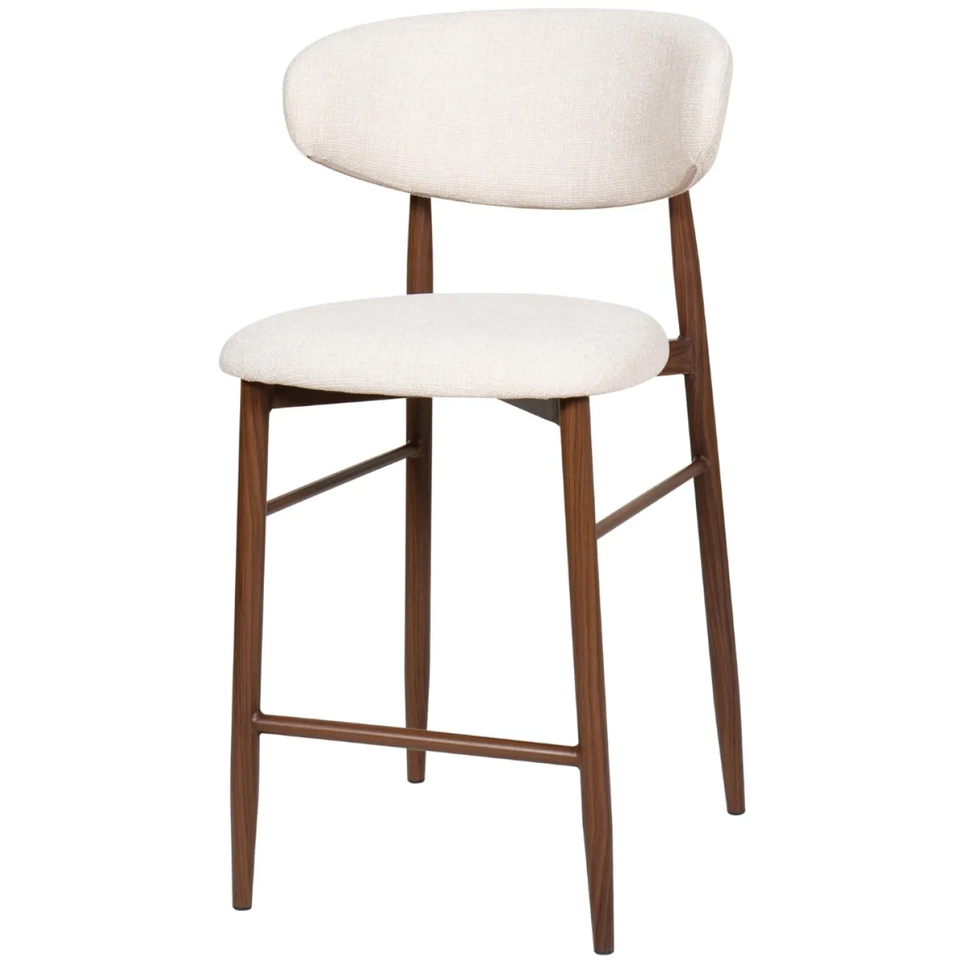 Barstoel Alexia Beige/Walnoot - Giga Meubel