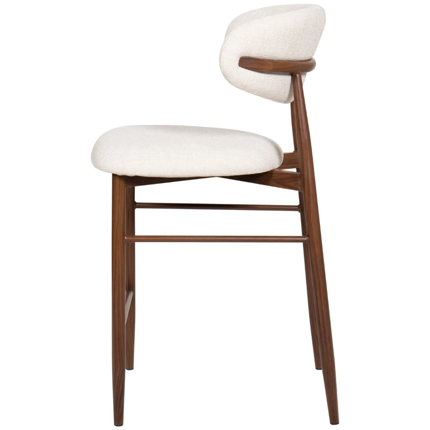 Barstoel Alexia Beige/Walnoot - Giga Meubel
