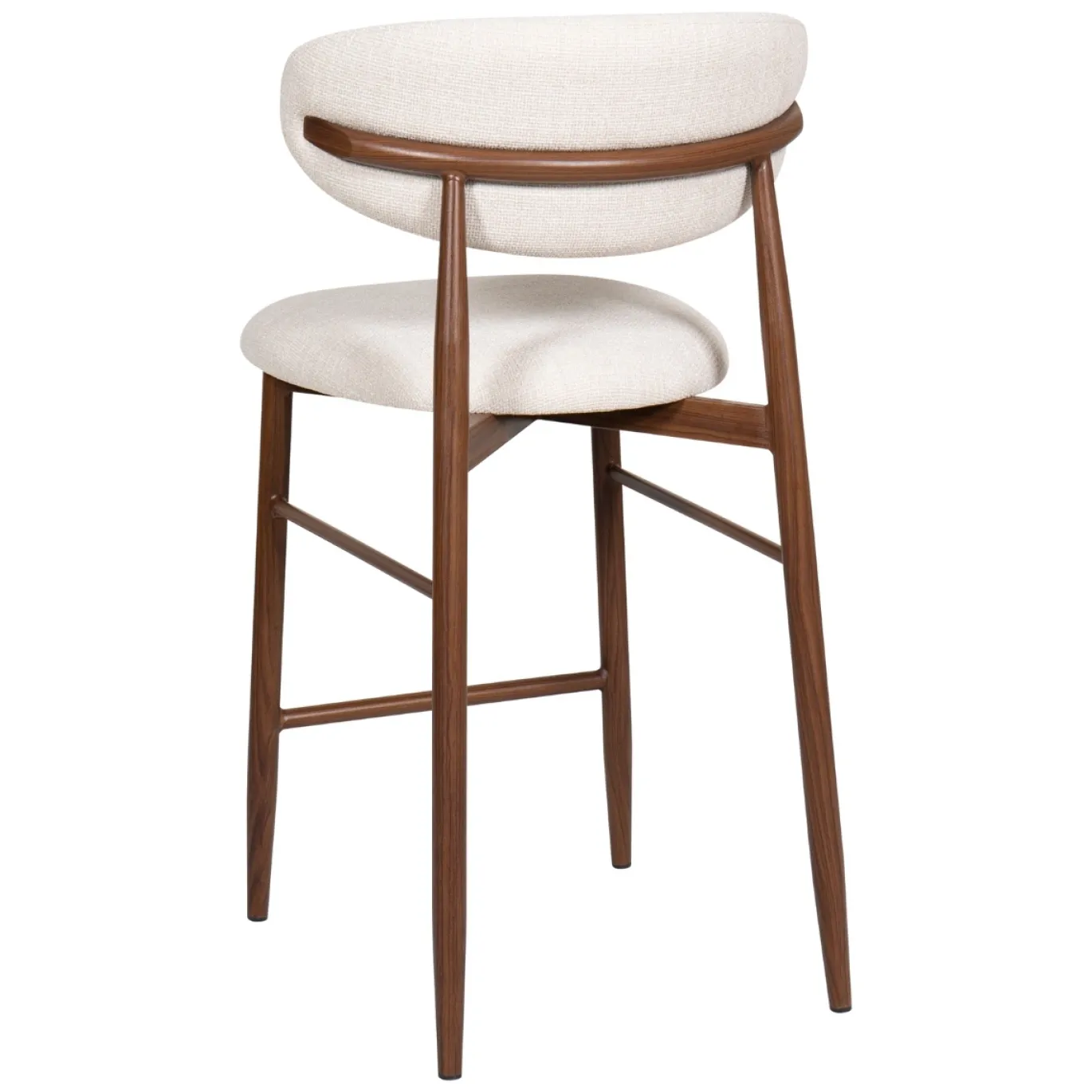 Barstoel Alexia Beige/Walnoot - Giga Meubel